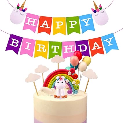 Happy Birthday Cloud For Kids Birthday Baby Shower 14pices Ekkong Unicorn Cake Decoration Cake Decorating Unicorn Cake Topper Set Of Rainbow Balloon Unicorn Kitchen Dining Decorating Tools Backyardbbqtoledo Com