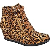 TZ 56 Womens High Top Sneakers Fashion Classic Lace Up Comfortable Wedge Walking Shoes