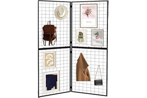 DEYEGELEA Foldable Gridwall Display Panel - 2 Pack of 2x5 Ft Heavy Duty Z Unit Wire Grid Wall Panels for Retail Store, Trade Show, Pop Up Shop, Versatile Merchandiser Display