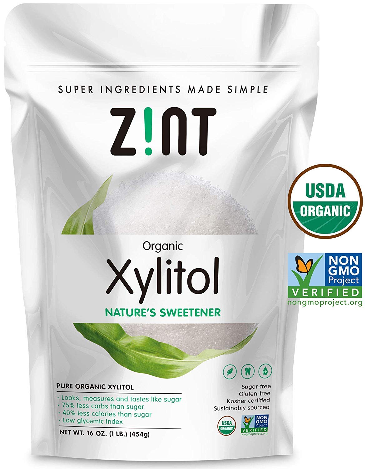 Xylitol Natural Sweetener 1lb By Zint, Kosher NonGMO by Zint Amazon