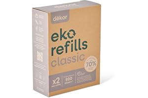 Diaper Dekor CLASSIC Diaper Pail Refills 2 Count Unscented Exclusive End-of-Liner Marking Quick & Easy to Replace Most Economical Refill System for Original and Eko Style Pails