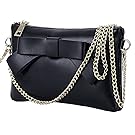 Sweetmeet Women's Wristlet Clutch Leather Purse Wallet Shoulder Bag Iphone 6 Plus Coin Keys Party Black
