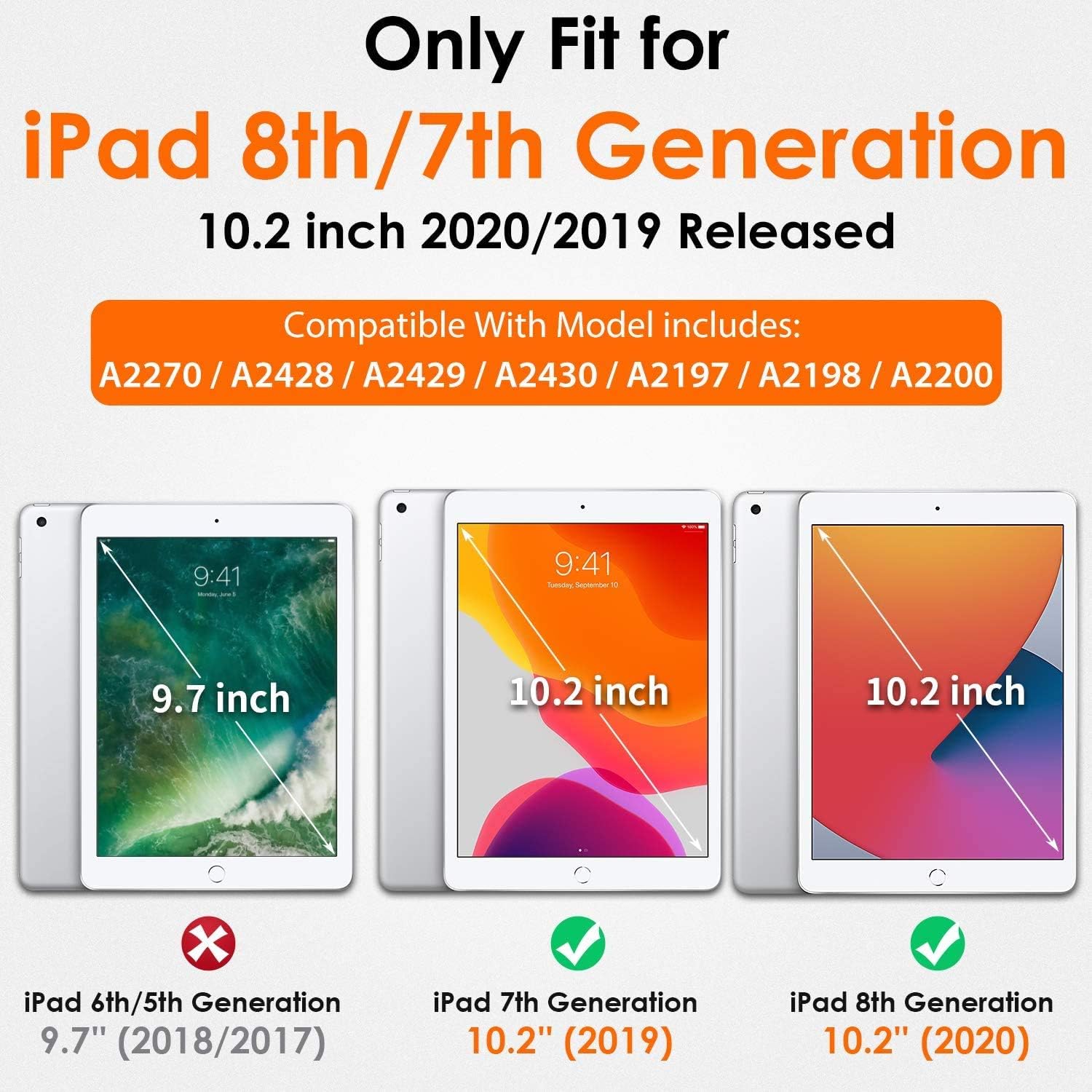 SEYMAC Case for iPad 9th/8th/7th Generation 2021/2020/2019 10.2 inch, Shockproof Case with Screen Protector - Image 3