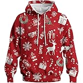 GHUALURU Creative Christmas Hoodies for Men Women Funny Cool Sweatshirt Pullover Long Sleeve