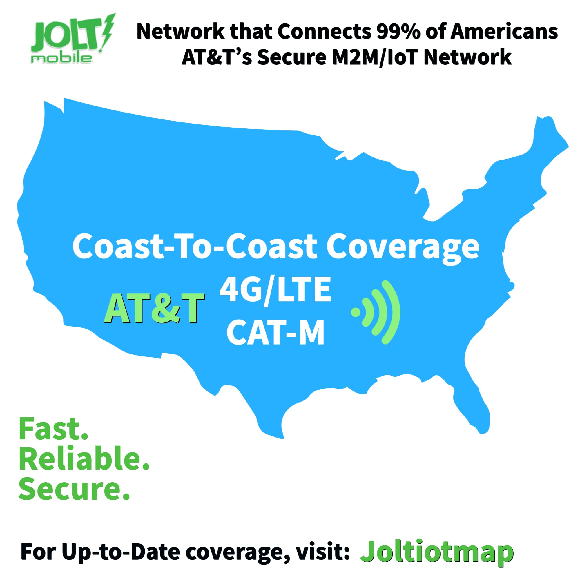 Jolt Mobile $7 AT&T 4G LTE GSM SIM Card for GPS Trackers | Pet Senior Kid Child Car Tracking Device | 3 in 1 Simcard - Standard Micro Nano | No Contract | Nationwide 30 Days Wireless Plan