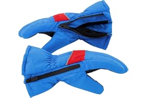Andy & Evan Kids' Waterproof Snow Gloves Winter Gloves Side Zippers Touchscreen Ski Snowboard Sledding w/Warm Fleece Palms