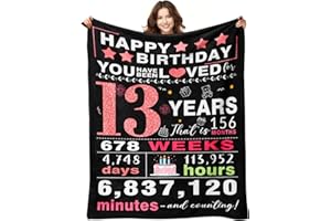 YPURTSD 13th Birthday Gifts for Girls - 13 Year Old Girl Gifts - 13th Birthday Decorations for Girls - Blanket for 13 Year Old Girl - Bday Gift for Teen Girly - Teenager Girlie Gift Ideas Blanket