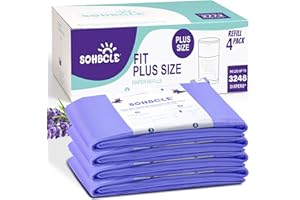 Diaper Pail Refill Bags Compatible with Dekor Plus Diaper Pail, Extra 14% Length 4 Pack, Holds up to 3248 Diapers,Extra 30% T