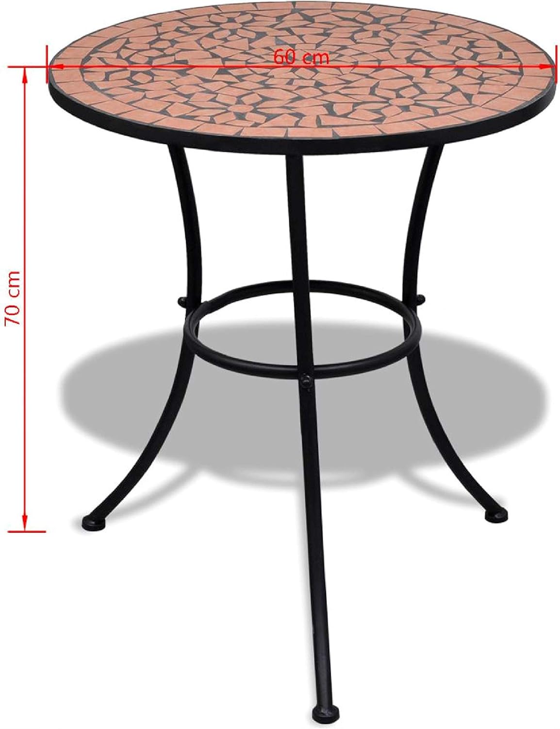 Outdoor Table, Bistro Table Terracotta 23.6" Mosaic: Kitchen & Dining
