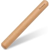 Mutaron 11.8 Inch Beech Wood Rolling Pin, Dough Roller for Baking | Unfinished Natural Wood, One-Piece Construction, Resists Cracking &amp; Warping, Ideal for cookies, pie crusts, small pizza