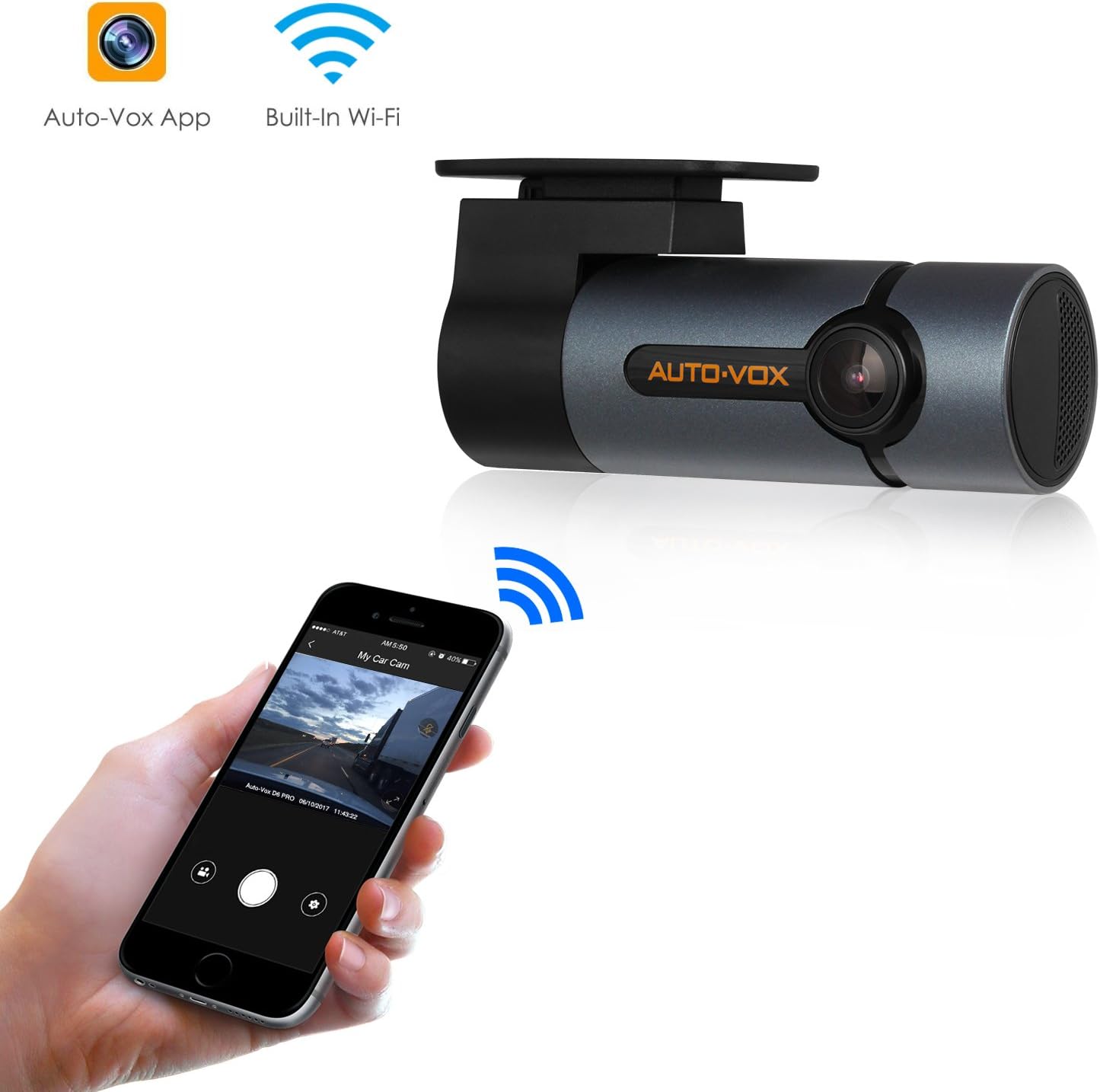 AUTOVOX D6 Pro 1080p WiFi Dash Cam, Gesture Photography Dashboard