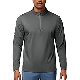 MIER Golf Quarter Zip Pullover for Men Dry Fit Long Sleeve Fleece Lined T-Shirts for Running Athletic Workout Gym, Midweight