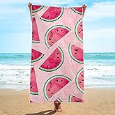 Irisbell Cotton Beach Towel 63 x 32 inch Large Sand Free Towels for Travel,Quick Dry Absorbent Swimming Beach Towels for Pool Yoga Gym Camping (Pink Watermelon)