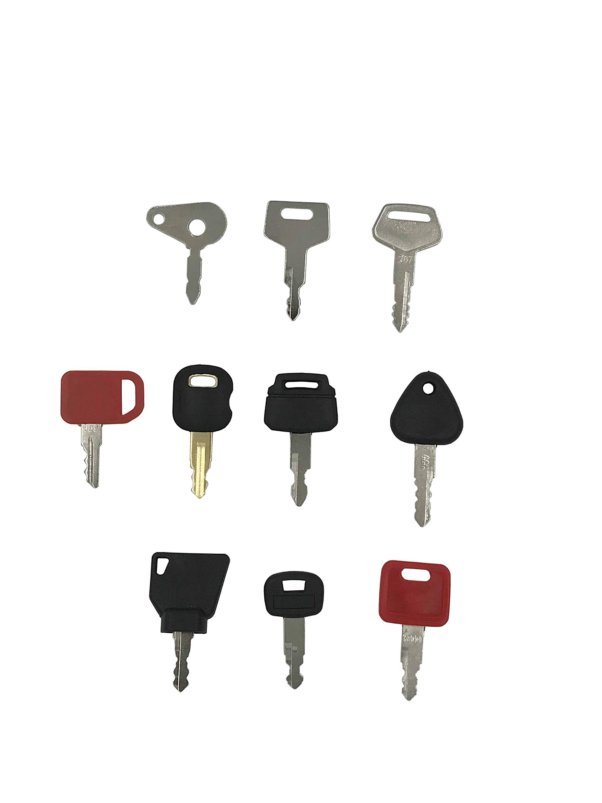 10X Ignition starter Key Set Agricultural/Excavator Machinery For Digger - Plant - Dumper - Tractor - Dozer - Roller replacement for Caterpillar, Hitachi, Kobelco, Komatsu, Kubota