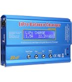 AMZZN Batterie Lipo 7,4 V 1800 mAh 2S 30C avec chargeur USB pour WLTYOS K929 -B A959-B 12401 9200 9200E 300E YC200 HM123 1/10,1/12,1/16 RC batteries de voiture haute vitesse (1 pile