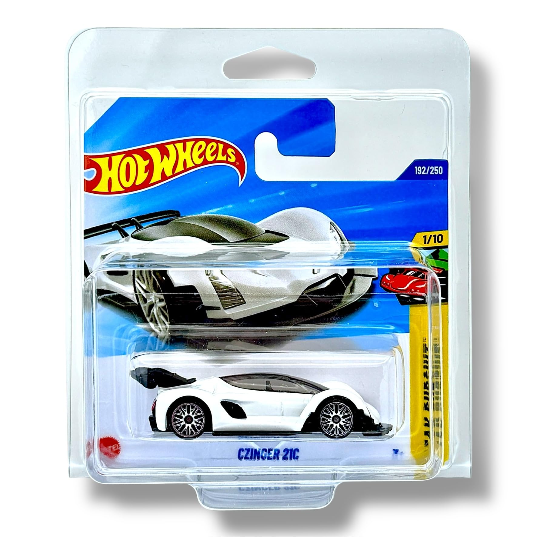 Hot Wheels Czinger 21C (White) 1/10 Peak Pursuit - 2025-192/259 (Short Card) - includes a KLAS Car Keeper Protector Case - JBB96
