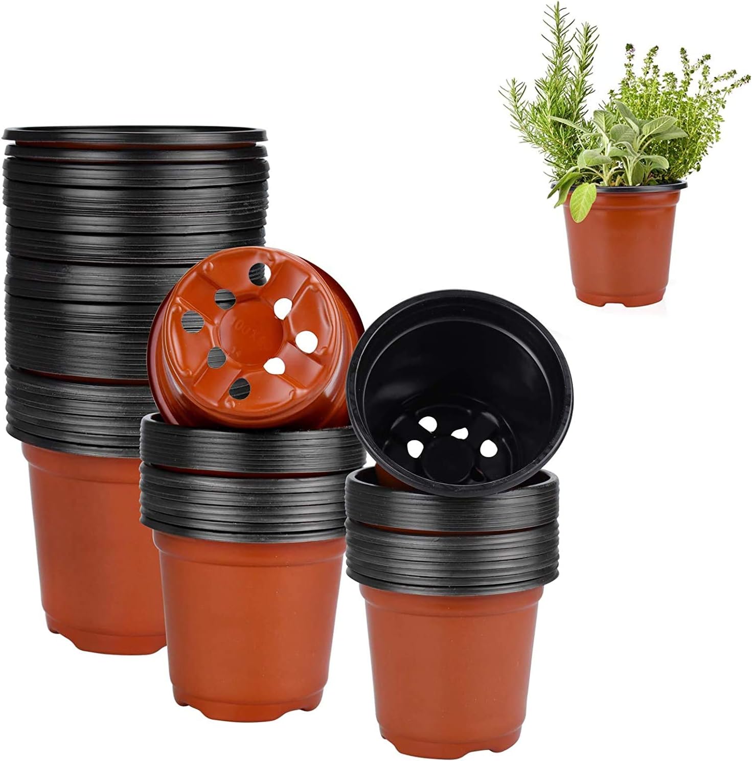 Yarnow Plastic Plant Pot Flower Nursery Pots Starter Pot for Seedling