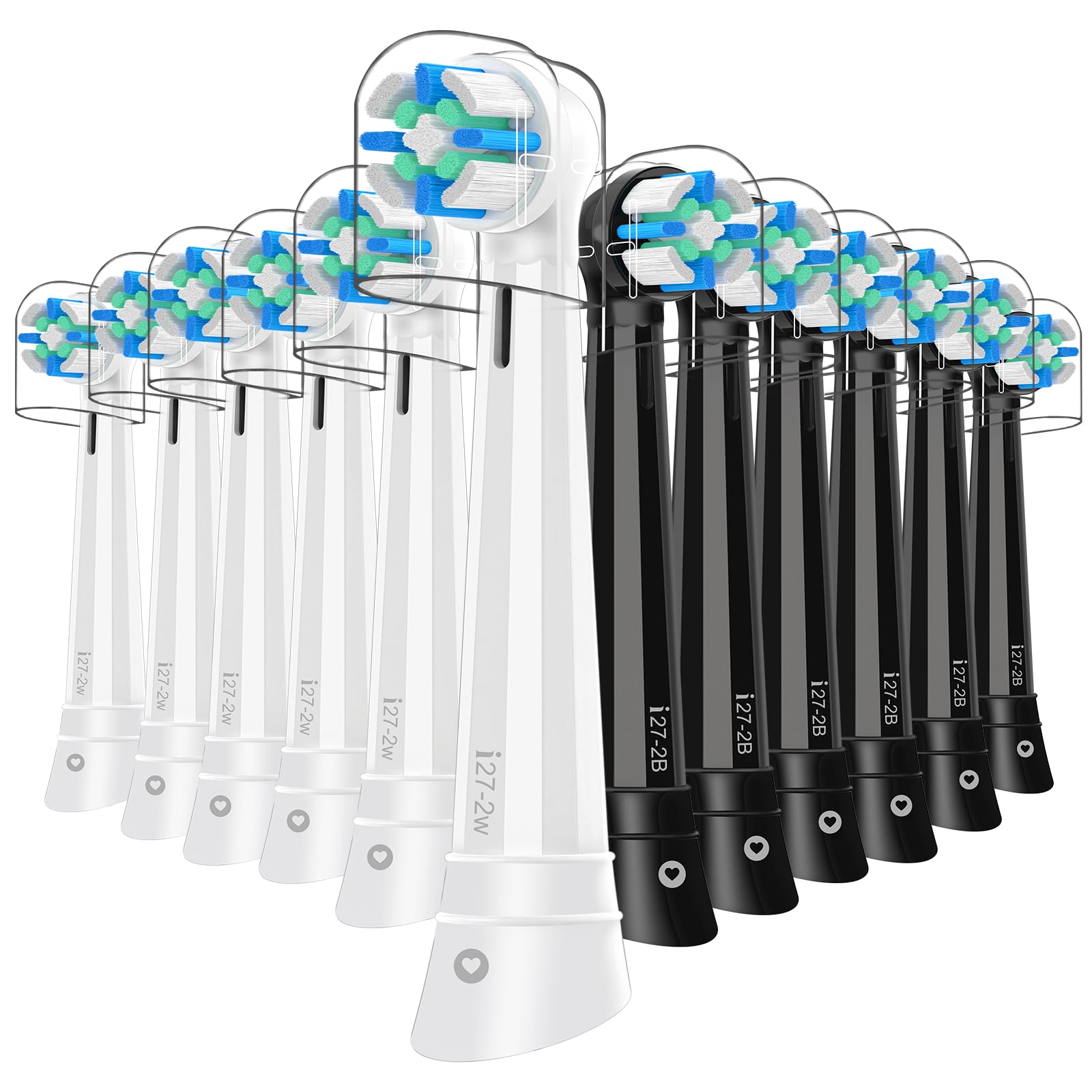Photo 1 of 12 PCS IO Replacement Heads Compatible with Oral B IO 2/3/4/5/6/7/8/9/10/Deep Clean Series Electric Toothbrush, Brush Heads Compatible with Oral B IO for Teeth Cleaning (Black/White)