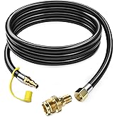 12 FT Propane Quick Connect Hose for RV to Gas Grill, Propane Quick Connect Fittings for 1 LB Throwaway Bottle Connects 1 LB 