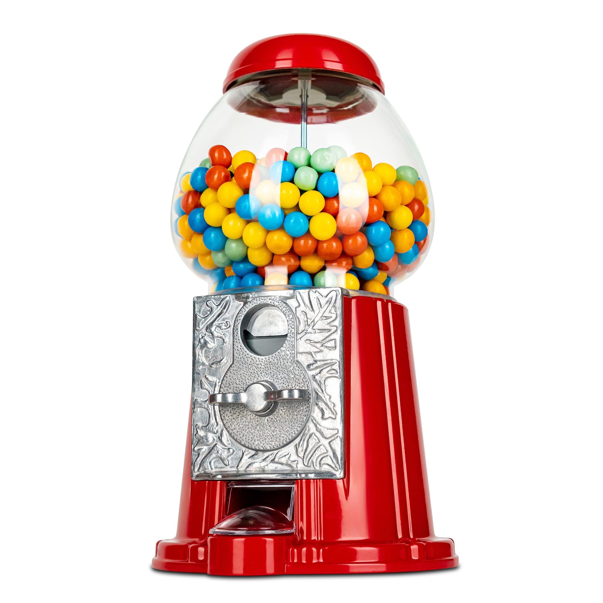 11 Inch Metal Gumball Machine – Coin Operated Bubblegum Sweet Dispenser - Vending Vintage Retro Candy Kid Chewing Piggy Bank Adult Classic Jellybean Bubble Gum