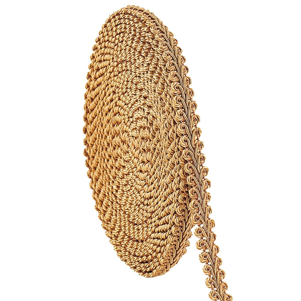 PH PandaHall 15 Yards x 13mm Golden Gimp Braid Trim Embroidery Braid Haberdashery Trimmings Lace Trim Edge Decorative Gold Thread for Home Decoration Costume DIY Crafts Sewing Crafts