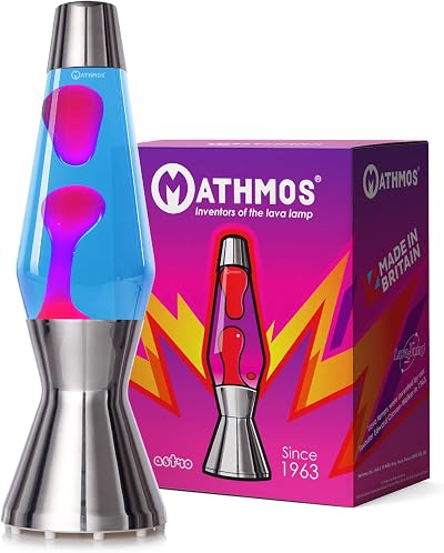 Mathmos Astro Lava Lamp in Silver Blue Pink Handmade Britain 1963 Design