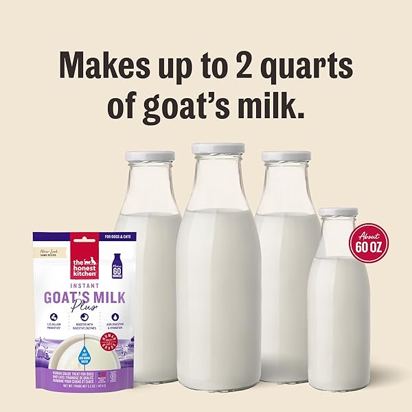 THE HONEST KITCHEN HUMAN GRADE INSTANT GOAT’S MILK WITH PROBIOTICS FOR DOGS AND CATS, 5.2 OUNCES