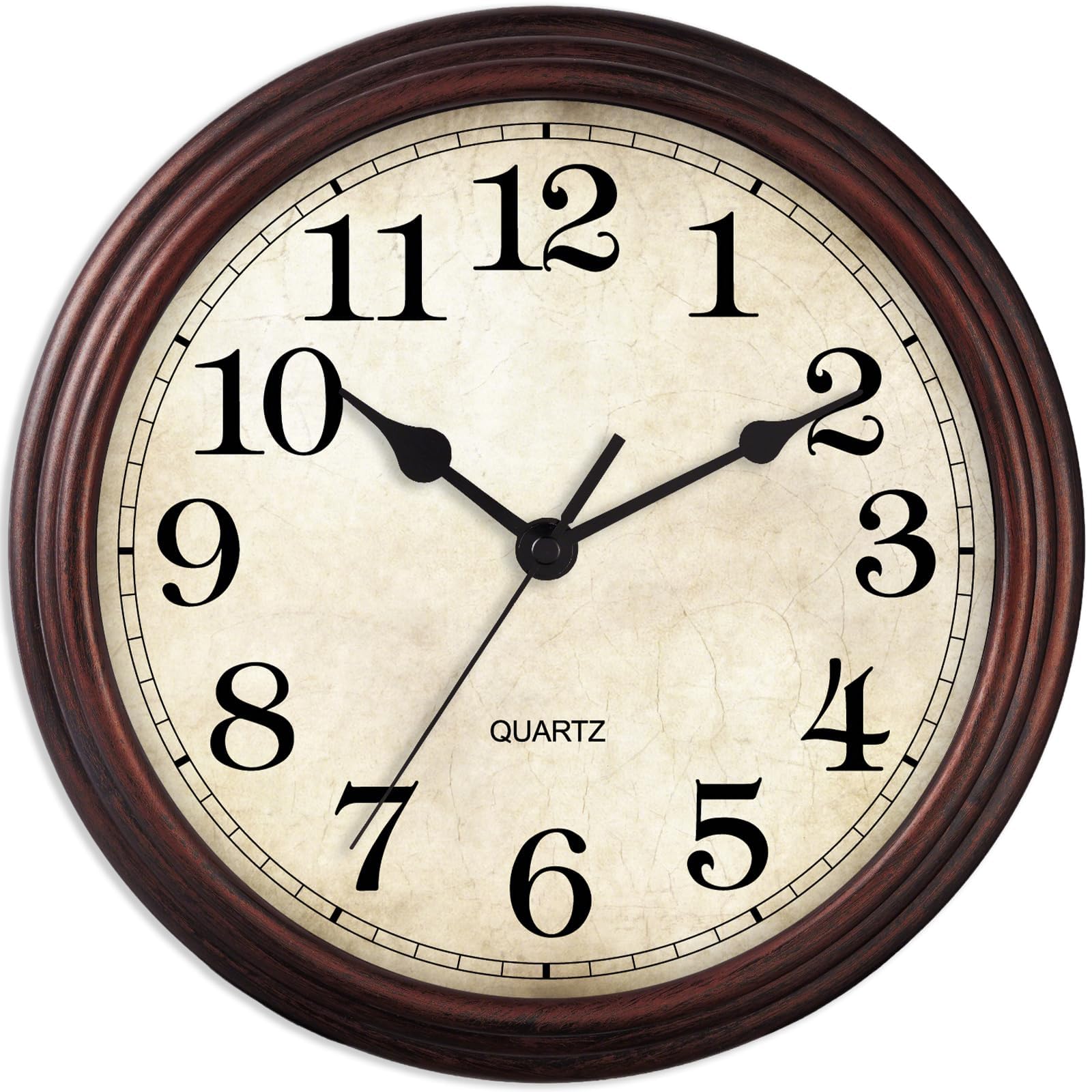 Photo 1 of HYLANDA Wall Clock, 9 Inch Silent Non Ticking Classic Battery Operated Clocks, Decorative for Living Room, Bedrooms, Bathroom, Kitchen Office (Bronze)