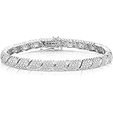 NATALIA DRAKE 1 Cttw Diamond S link Tennis Bracelet for Women in Rhodium Plated 925 Sterling Silver Color I-J/Clarity I2-I3
