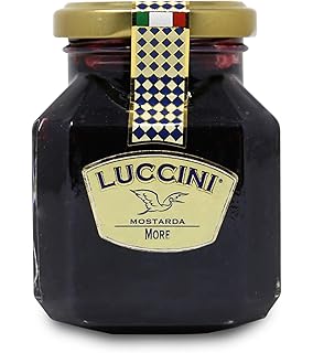 Luccini Artisanal BlackBerry Mostarda - Italian Speciality Food, Traditional Recipe - 240g / 8.46oz