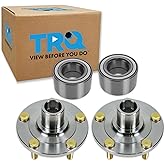 TRQ 2 Piece Front Passenger Side Driver & Passenger Side Wheel Bearing & Hub Kit Set Compatible with 2005-2013 Mazda 3 2006-2015 5