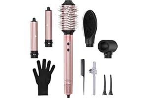 Brightup Air Styler, Professional Hair Dryer Brush with 110,000 RPM High-Speed Negative Ionic Blow Dryer, Auto Wrap Curlers, Multi Hair Styler for Fast Drying Styling Curling Straightening Volumizing