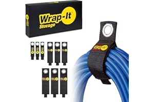 Heavy-Duty Wrap-It Storage Straps - Assorted 9-Pack - Extension Cord Hanger Cord Straps for Garage Storage and Organization