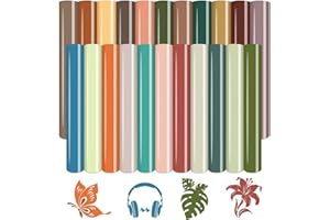 HTVSTD Boho Heat Transfer Vinyl -22 Sheets 12 * 10inches HTV Dark Boho Iron on Vinyl for T-Shirts Compatible with Cricut/Silhoutte Cameo