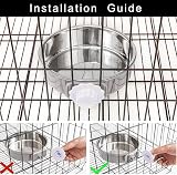 nuoshen 2 Pcs Crate Water Bowl 2-in-1 Dog Cage Hanging Stainless Steel Bowl view 5