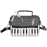 KSDDC Y2K Fashion Keyboard Piano Purse Women Funky Handbags Shoulder Funny Shaped Guitar Music Note Lace Bags