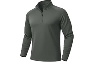 MAGCOMSEN Men's Long Sleeve Sun Shirts UPF 50+ Tees 1/4 Zip Up Fishing Running Rash Guard T-Shirts Outdoor Shirt
