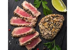 MARYLAND BLUE CRAB CRAB HOUSE Ahi Tuna Steak AAA Sashimi Grade, 6oz, Frozen, Wild Caught, Sustainable (3lbs)