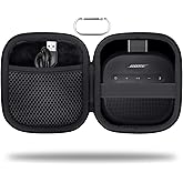 for Bose New SoundLink Micro 2nd Gen Portable Bluetooth Speaker Hard Protective Case, Portable Travel Case with Carabiner (Black) - co2CREA