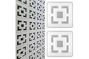 Colingmill 2 Pack Concrete Breeze Brick Molds 11.81 Inch Double Square Cement Furniture Hollow Brick Mold DIY Casting Reusable Cement Block Molding Wall Decorative Block Moulds for Furniture Landscape