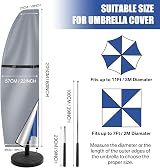 Teynewer Parasol Cover Waterproof Cantilever 1-3m Grey Khaki Green view 3