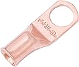 SELTERM UL Listed Heavy Duty Wire Lugs, Battery Cable Ends, Bare Copper Eyelets, Tubular Ring Terminals, Closed End Crimp Connectors — (8 AWG to 250 MCM)