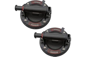 INUSBOJIE Glass Suction Cups to Lift Large Glass Heavy Duty Vacuum Suction Cups with Protective Cover for Lifting Tile,Granite,Window,Windshield.165-330lbs Load Capacity 2 Pack 8"