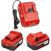 2/pk 18V 6.0Ah Replacement for Milwaukee M-18 Battery and Charger Combo