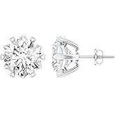 Certified 2.7 Carat Moissanite Stud Earrings in Silver, D-Vs1 Quality, Moissanite Screw Back Earrings - Ready To Gift
