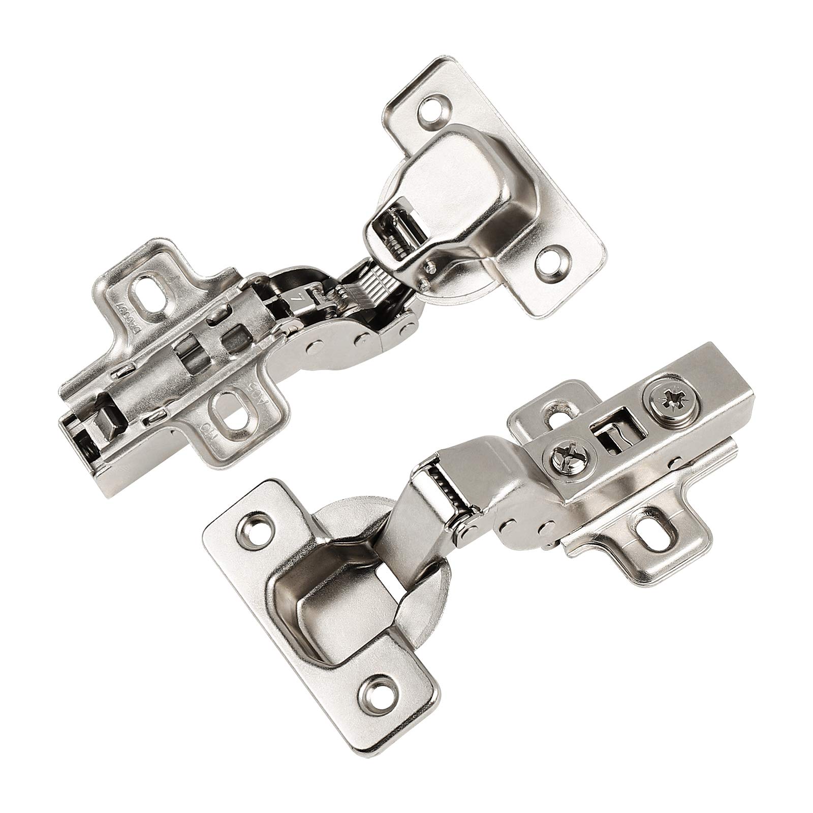 PinLin 2 Pack 105 Degree Soft Close Kitchen Cabinet Hinge 35mm Plate Inset Cupboard Door Hinges, Screws Included