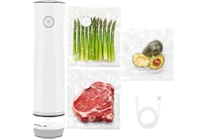 Chef Preserve Cordless Vacuum Sealer With 30PCS Reusable Bags(21 * 22CM/26 * 34CM) - 8-Second Food Saver, 60kPa Strong Suctio