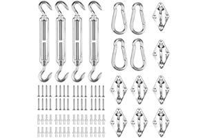 GOTGELIF 80pcs Shade Sail Hardware Kit 6 Inch for Rectangular Triangular Sun Shade Sail Installation, 304 Stainless Steel Shade Sail Hardware for Garden Courtyard Outdoors