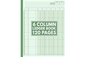 6 Column Ledger Book: Simple Customizable Log Book for Bookkeeping and Accounting | Account Record Book for Personal Finance and Small Business Organizer Green