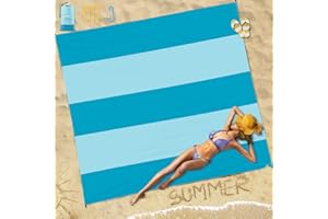 Famstar Beach Blanket Sandproof Waterproof 78''×81''1-5 Adults Oversized,Compact Lightweight Durable Beach Mat for Travel Camping Hiking Picnic Blanket